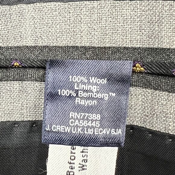 J Crew Ludlow Mens 42L Gray Cross Weave Sport Coat Italian Wool Tollegno - Picture 6 of 8